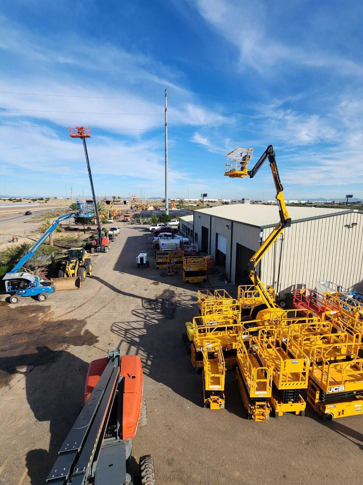 Forrest Equipment Rental's Lot - Boom Lifts & Scissor Lifts